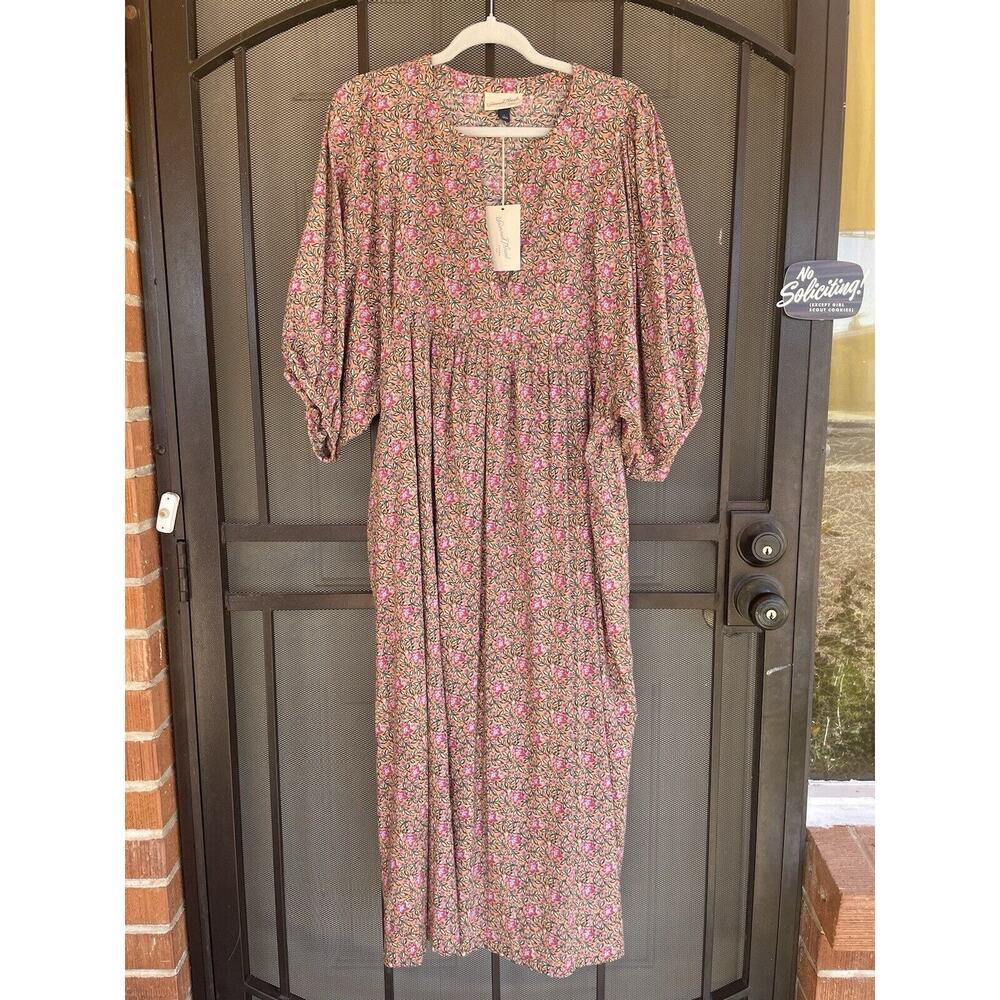 NWT Universal Thread Floral Print Maxi Peasant Dress- size Large